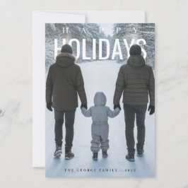 Cartes Pour Fêtes Annuelles Happy Holidays Family PhotoPop Minimalist