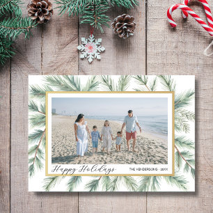 Cartes Pour Fêtes Annuelles Happy Holidays Photo, Beau Foliage encadré