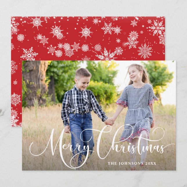 Cartes Pour Fêtes Annuelles Happy Holidays PHOTO Christmas Greeting (Devant / Derrière)