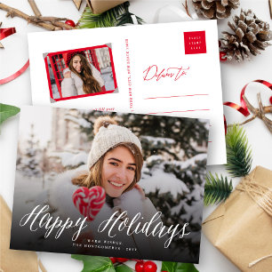 Cartes Pour Fêtes Annuelles Happy Holidays Simple Script Modern Classic Photo