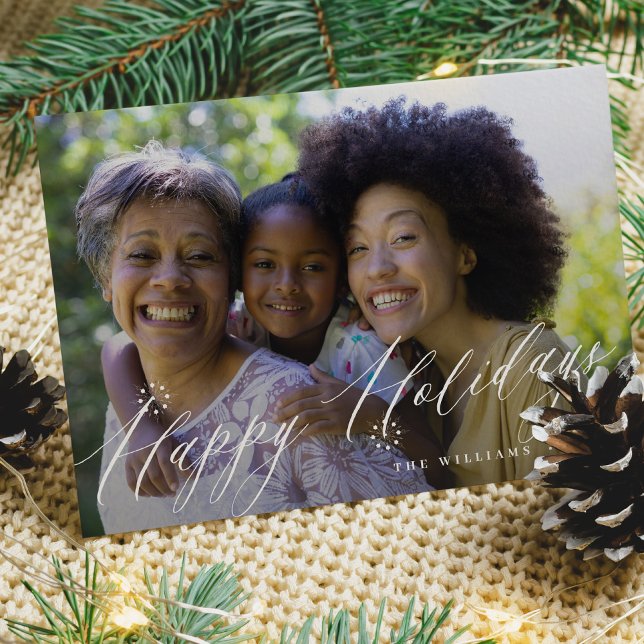 Cartes Pour Fêtes Annuelles Happy Holidays snowflakes photo (Créateur téléchargé)