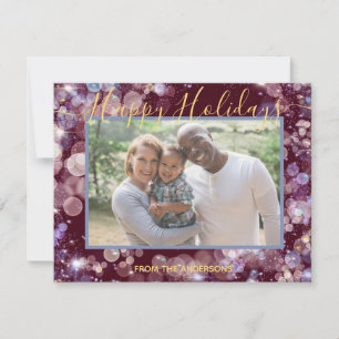 Cartes Pour Fêtes Annuelles Happy Holidays votre photo et message personnalisé