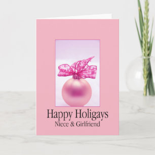 Cartes Pour Fêtes Annuelles Happy Holigays Niece & Girfriend