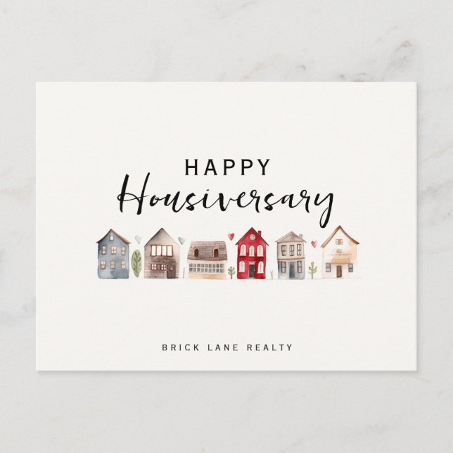 Cartes Pour Fêtes Annuelles Happy House Anniversaire Maisons Maisons Immobilie (Devant)