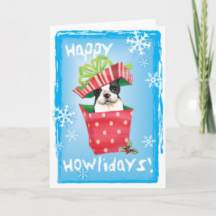 Cartes Pour Fêtes Annuelles Happy Howliday Boston Terrier