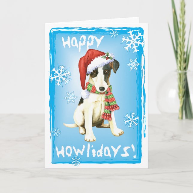 Cartes Pour Fêtes Annuelles Happy Howliday Smooth Fox Terrier (Devant)