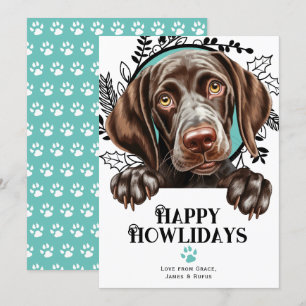 Cartes Pour Fêtes Annuelles Happy Howlidays Allemand Shorthborne Pointer