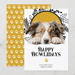 Cartes Pour Fêtes Annuelles Happy Howlidays Australian Shepherd Dog