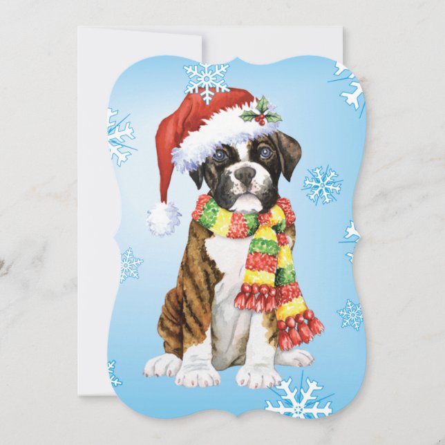 Cartes Pour Fêtes Annuelles Happy Howlidays Boxer (Devant)