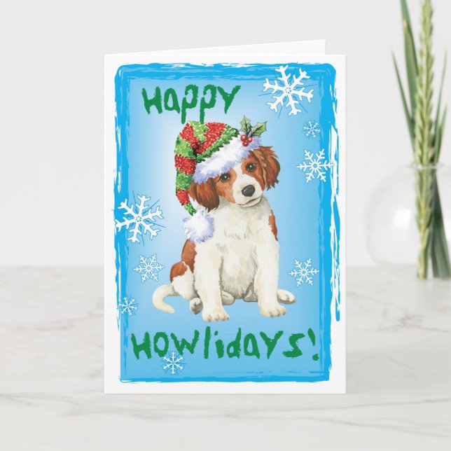 Cartes Pour Fêtes Annuelles Happy Howlidays Kooikerhondje (Devant)