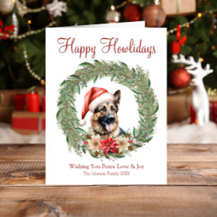 Cartes Pour Fêtes Annuelles Happy Howlidays mignon berger allemand chien