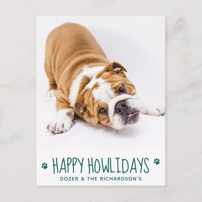 Cartes Pour Fêtes Annuelles Happy Howlidays Simple Cute Pet Dog (Devant)