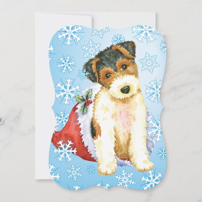 Cartes Pour Fêtes Annuelles Happy Howlidays Wire Fox Terrier (Devant)
