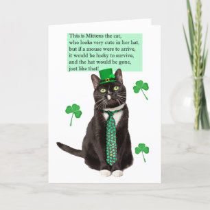 Cartes Pour Fêtes Annuelles Happy Jour de la Saint Patrick drôle Chat Limerick