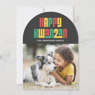 Cartes Pour Fêtes Annuelles Happy Kwanzaa red green yellow photo