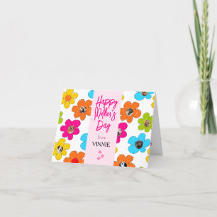 Cartes Pour Fêtes Annuelles Happy Mother's Day mignon Flower Dog Photo Collage