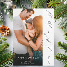 Happy New Year Elegant Handwritten Script Photo