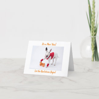Cartes Pour Fêtes Annuelles Happy New Year Gym Bull Terrier