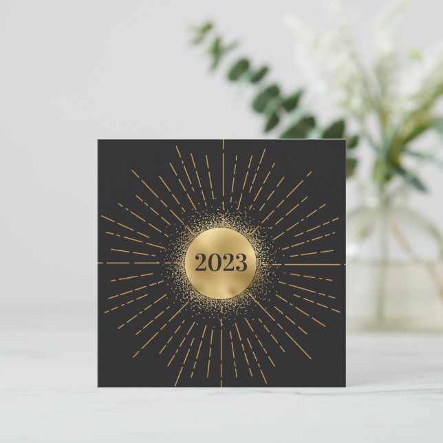 Cartes Pour Fêtes Annuelles Happy New Year Moderne (Debout devant)