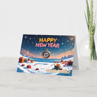 Cartes Pour Fêtes Annuelles Happy New Year Vintage Pocket Watch