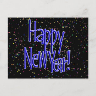 Cartes Pour Fêtes Annuelles Happy New Years Blue Text