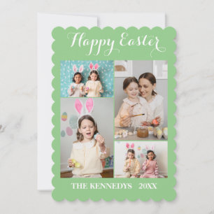 Cartes Pour Fêtes Annuelles Happy Pâques Custom 4 Photo Collage Famille Pâques