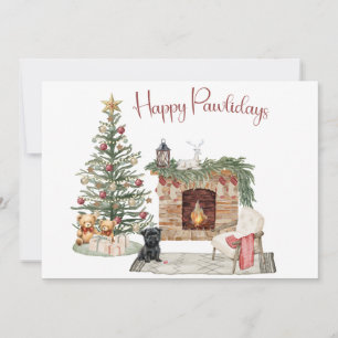 Cartes Pour Fêtes Annuelles Happy Pawlidays Chien Design - Affenpinscher