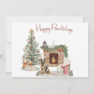 Cartes Pour Fêtes Annuelles Happy Pawlidays Chien Design - Berger allemand
