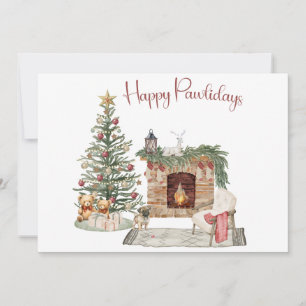 Cartes Pour Fêtes Annuelles Happy Pawlidays Chien Design - Carlin