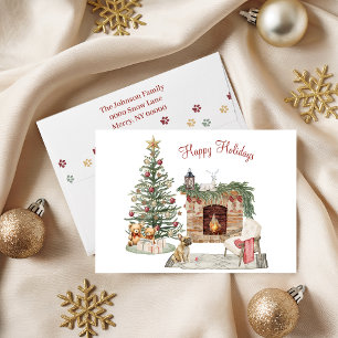 Cartes Pour Fêtes Annuelles Happy Pawlidays Chien Design - French Bulldog