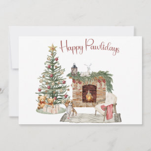 Cartes Pour Fêtes Annuelles Happy Pawlidays Chien Design - King Charles Spanie