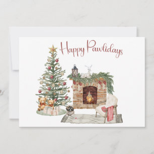 Cartes Pour Fêtes Annuelles Happy Pawlidays Chien Design - Lhasa Apso