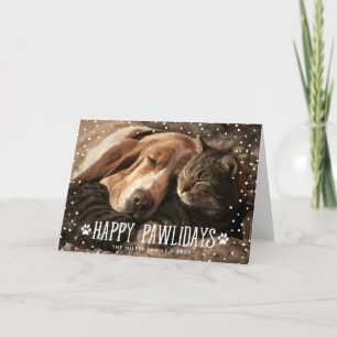 Cartes Pour Fêtes Annuelles Happy pawlidays Folded Holiday Photo