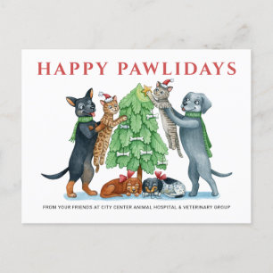 Cartes Pour Fêtes Annuelles Happy Pawlidays Vétérinaire