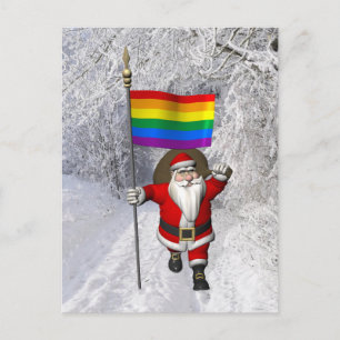 Cartes Pour Fêtes Annuelles Happy Santa Claus soutient les droits des homosexu