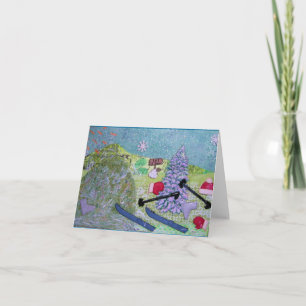 Cartes Pour Fêtes Annuelles Happy Snow and Skiage Collage