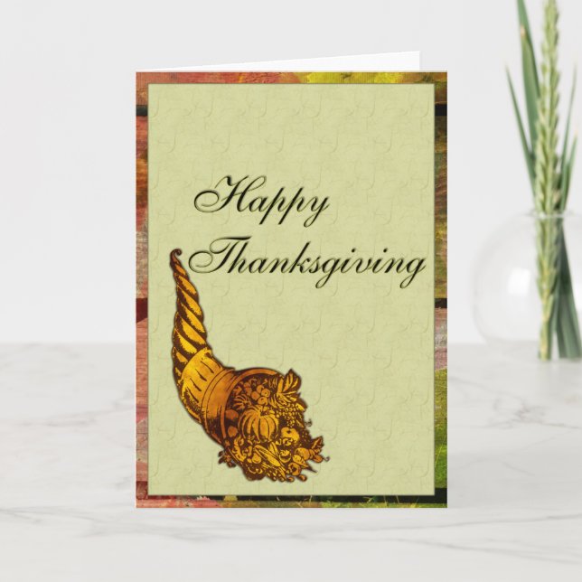 Cartes Pour Fêtes Annuelles Happy Thanksgiving (Devant)