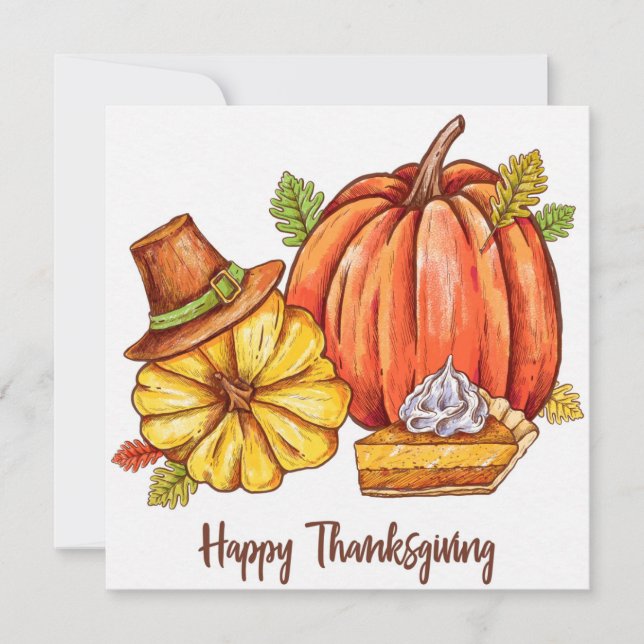 Cartes Pour Fêtes Annuelles Happy Thanksgiving (Devant)