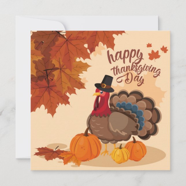 Cartes Pour Fêtes Annuelles Happy Thanksgiving (Devant)