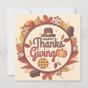 Cartes Pour Fêtes Annuelles Happy Thanksgiving