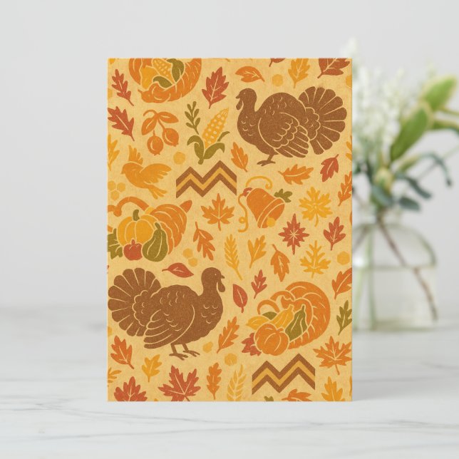 Cartes Pour Fêtes Annuelles Happy Thanksgiving (Debout devant)