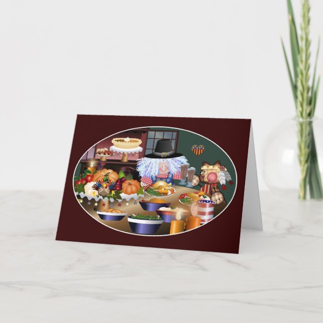Cartes Pour Fêtes Annuelles Happy Thanksgiving (Devant)