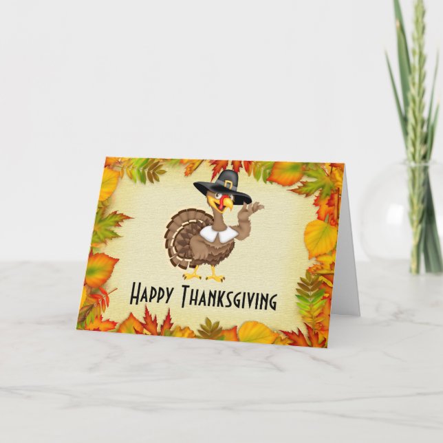 Cartes Pour Fêtes Annuelles Happy Thanksgiving (Devant)