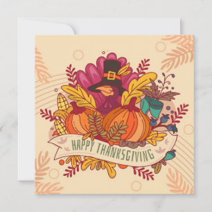 Cartes Pour Fêtes Annuelles Happy Thanksgiving