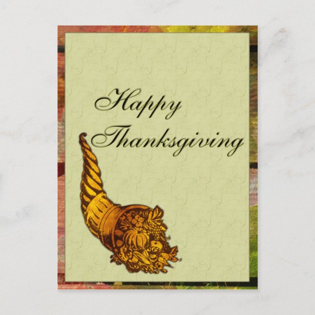 Cartes Pour Fêtes Annuelles Happy Thanksgiving (Devant)