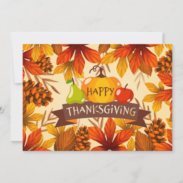 Cartes Pour Fêtes Annuelles Happy Thanksgiving (Devant)