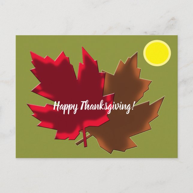 Cartes Pour Fêtes Annuelles Happy Thanksgiving (Devant)