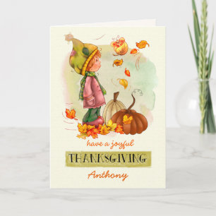 Cartes Pour Fêtes Annuelles Happy Thanksgiving Custom Name