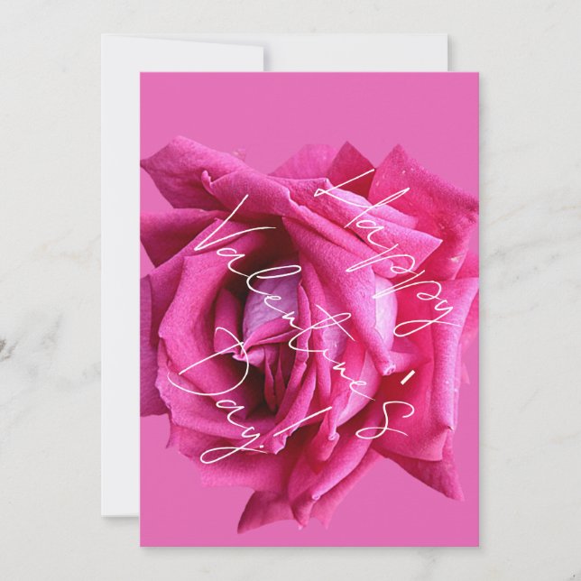 Cartes Pour Fêtes Annuelles Happy Valentine rose rose chaud glam (Devant)