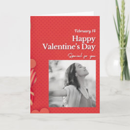 Cartes Pour Fêtes Annuelles Happy valentine's day Custom Photo Red Hearts